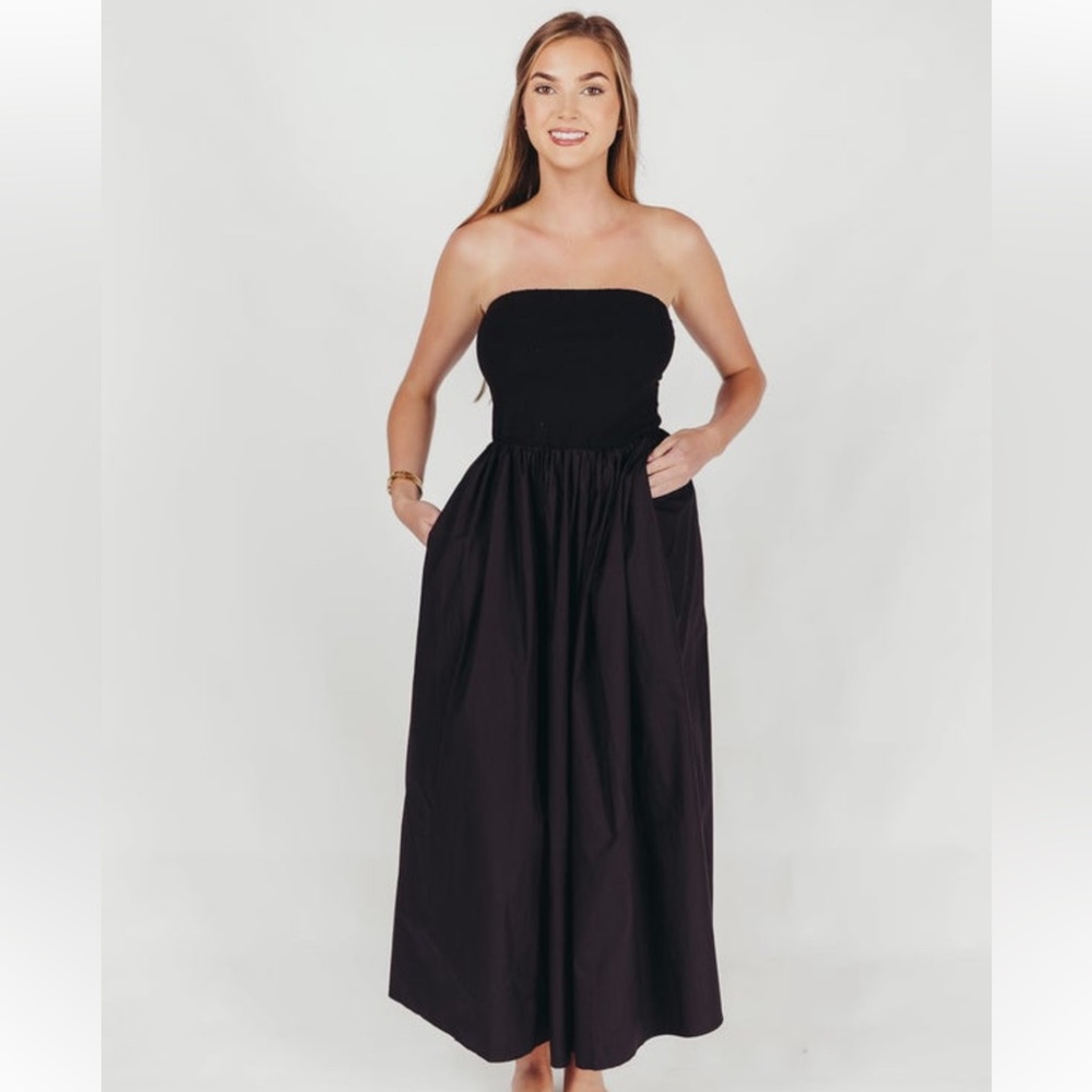 NWT Elise Strapless Cotton Maxi Dress Size Small